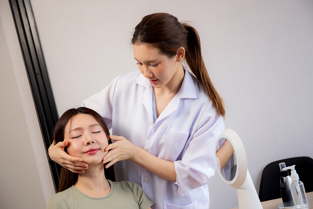 Asian lady at a consultation.